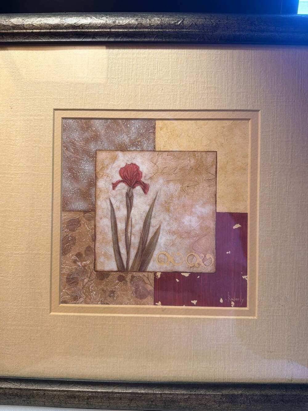 Bed Bath & Beyond Floral Iris Framed Wall Art 12x12 value~156$